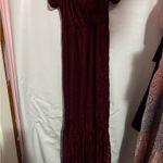 Short sleeve mermaid style evening gown in Burgundy Red Photo 5