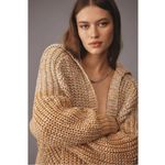 Maeve Anthropologie  Collared Oversized Cardigan Sweater Large Shimmer Sparkle Photo 7