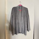 SKIMS  by Kim Kardashian Velour Fleece Wrap Short Robe SMOKE size small NWT Photo 4