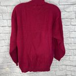 Leslie Fay Vintage 90s  Mock Neck Sweater Size L Maroon Red Floral Embroidered Photo 3