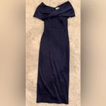 Sachin + Babi NWOT  Viveca off shoulder draped gown in night sky navy sz 8 Photo 5