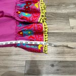 Debbie Katz Beach Coverup pink dress tassels embroidered flowers off sho… Photo 9