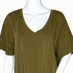 Universal Standard  Dress Womens 14-16 Olive Green Tesino T-Shirt Neutral Minimal Photo 4
