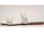 White Vegan Leather Braided Sandal Size 6.5 Photo 2