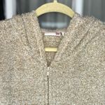 SO Cozy Juniors Medium Beige Full Zip Banded Hem Long Sleeve Hoodie Oversized Tan Photo 6