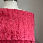 The Limited  Y2K Pink Off Shoulder Mohair Blend Sweater Whimsical Size L Photo 9