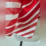 Bill Blass  Red and White Striped Silk Long Neck Scarf Photo 1