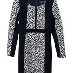 Guess Mori Long Sleeve Bodycon Work Dress Black White Size 6 Office EUC Photo 0