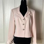 VINTAGE LIGHT PINK PETITE RHINESTONE BUTTON BLAZER DRESSY BUSINESS Photo 0