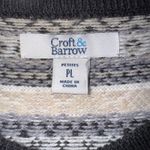 Croft & Barrow  Petite Fair Isle Button Front Cardigan Black White Tan PL Photo 2