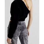 Free People Tell Me About It Top Black Velvet One Shoulder Size XS FEMININE Photo 8