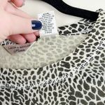 Laura Ashley  Petite PL Sleeveless Top Animal Print Brown White Nylon Lined Photo 4