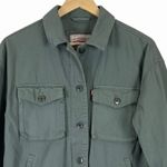 Levi's Utility Jacket Womens S Green Cropped Raw Hem Twill Boxy Tomboy Heritage Photo 3