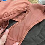 Aerie  Ruffle Low Back One Piece Tan Terracotta One Piece Bathing Suit Size L Photo 6