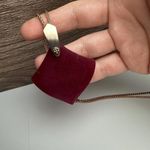 Kendra Scott  Aislinn Long Pendant Necklace “Maroon Agate” Rose Gold Tone Photo 11