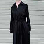 Halston IV Dorian Black Long Dress Wrap Size 10 Union Made Studio 54 1970s VTG Photo 8