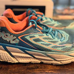 Hoka Pink & Blue Clifton 3 athletic shoes size 6 Photo 0