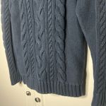 L.L. Bean Heritage Cotton Cableknit Fisherman Sweater Blue Size M Photo 9