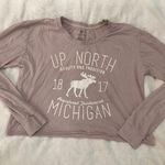 Graphic Long Sleeve Crop Top Pink Size M Photo 0