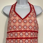 Lands' End  Orange White Red Medallion Tankini Swimsuit Size 8 EUC #2438 Photo 2