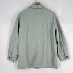 ZARA Combination Oversized Mint Faux Leather Button Front Shacket Size S Photo 6