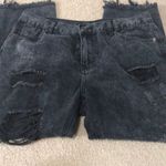 Forever 21 Large Black Destroyed Jean Hem Photo 5