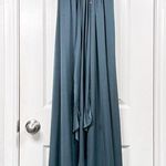 Banana Republic  Monogram Silk Maxi Dress Womens 4 Blue Beaded V-Neck Formal Gown Photo 0