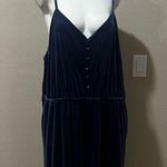 Popsugar  blue velvet spandex strap plus size jumpsuit Photo 0