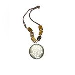 VTG Avon bronze cord authentic tigers eye medallion necklace. Photo 1