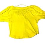 Free People we the free yellow gold open back puff sleeve crop top large Photo 0