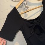 Forever 21 F21 midi dress bodycon Black cut out tie front short sleeve stretch small NWT Photo 3