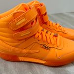 FILA Women's F-14 Knockout Orange Leather Cushioned High Top Tie Sneakers NEW 6 Photo 1