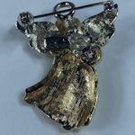 Gold Silver Tone Angel Brooch Holding Heart Accent Christmas Christian Religious Photo 4