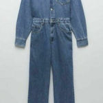 ZARA  Blue Long Denim Jumpsuit - S Photo 0