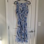 Ralph Lauren Lauren Floral Crepe Sleeveless Dress - Size 10 - Blue/Cream - NWT Photo 5