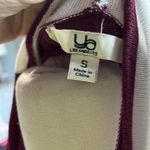 YA Los Angeles Cardigan Maroon White Waterfall Flowy Womens Small Photo 4