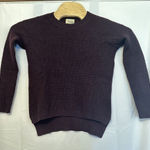 Wilfred Aritzia  Free XS Isabelli High Low‎ Wool Waffle Knit Sweater Plum Purple Photo 0