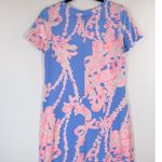Lilly Pulitzer Womens Dress Blue Declan Floral Shift Short Sleeve A Line Small Photo 6