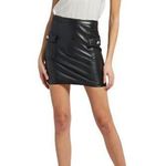 Generation Love Ari Vegan Leather Cargo with Rhinestone Buttons Skirt Black Size Photo 0