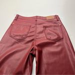 Judy Blue  Burgundy Red Faux Leather Tummy Control Straight Leg Pant 7 / 28 NEW Photo 14