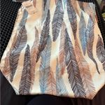 Coldwater Creek  Feather Print Tote - Cream, Brown, Blue Photo 1