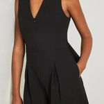 BCBGMAXAZRIA  Women's Black V-neck Sleeveless Draped Open Back Romper Size XXS‎ Photo 0