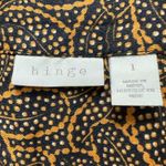 Hinge NWT  navy charcoal gold cactus V neck Blouse Photo 1