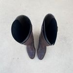 Valentino Garavani brown leather floral appliqué knee-high boots size IT 38 US 8 Photo 9