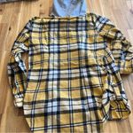 No Boundaries  Yellow Plaid Flannel Hoodie Shirt M (7–9) Photo 4