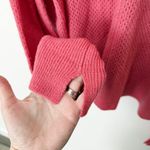 Michael Stars [] Pink Wool Blend Open Knit Cozy V-Neck Cardigan Sweater Sz Large Photo 8