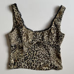ZARA  Lace Trim Leopard Print Cami‎ Tank Top Size Small Y2K Feminine Dainty Photo 0