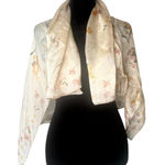 Anne Klein Vintage Romantic 100% Silk Scarf Floral Print 33" Pink Green Photo 0