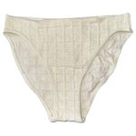Eres Women’s 38 M Ivory Cream Textured Windowpane High Waisted Bikini Bottom Size M Photo 1