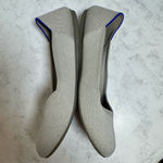 Women's Rothy's The Flat Size 9 Flax Gray Blue Trim Round Toe Photo 1